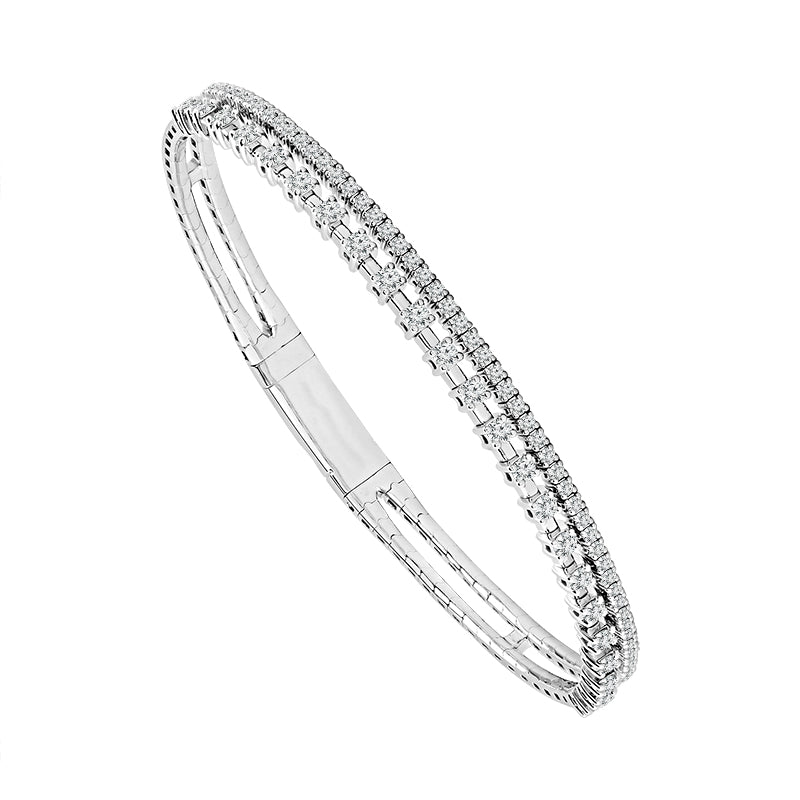 Diamond Bangles 1.17 ct tw 14k White Gold