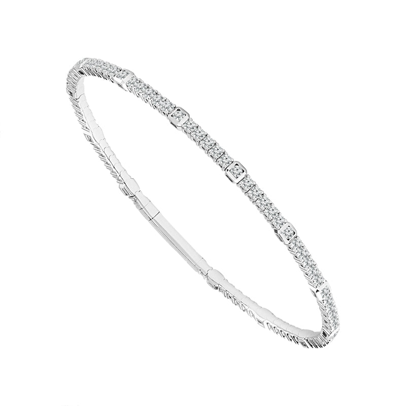 Diamond Bangles 2.10 ct tw 14k White Gold