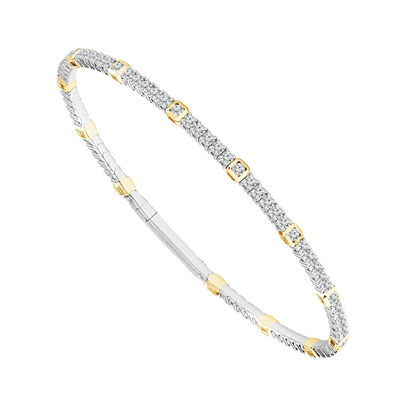 Diamond Bangles 2.10 ct tw 14k White Gold