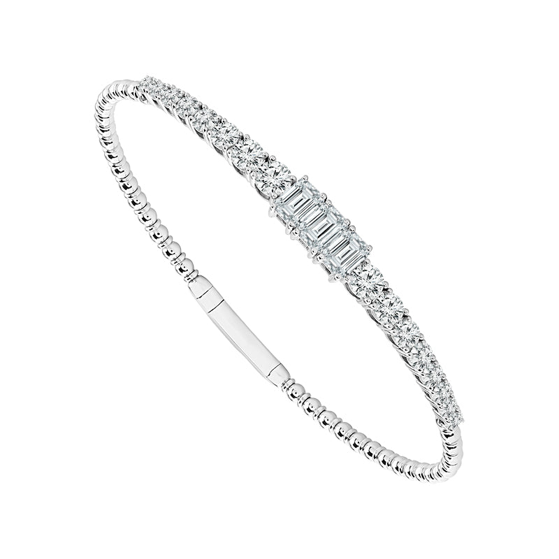 Diamond Bangles 3.40 ct tw 14k White Gold