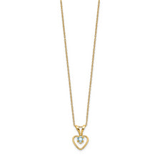 Load image into Gallery viewer, 14k Madi K 3mm Aquamarine Heart Birthstone Necklace