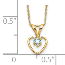 Cargar imagen en el visor de la galería, 14k Madi K 3mm Aquamarine Heart Birthstone Necklace