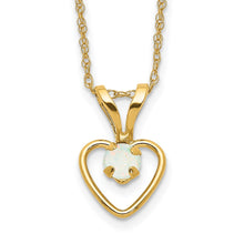 Cargar imagen en el visor de la galería, 14k Madi K 3mm Opal Heart Necklace