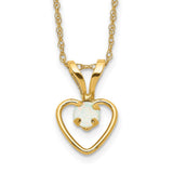 14k Madi K 3mm Opal Heart Necklace