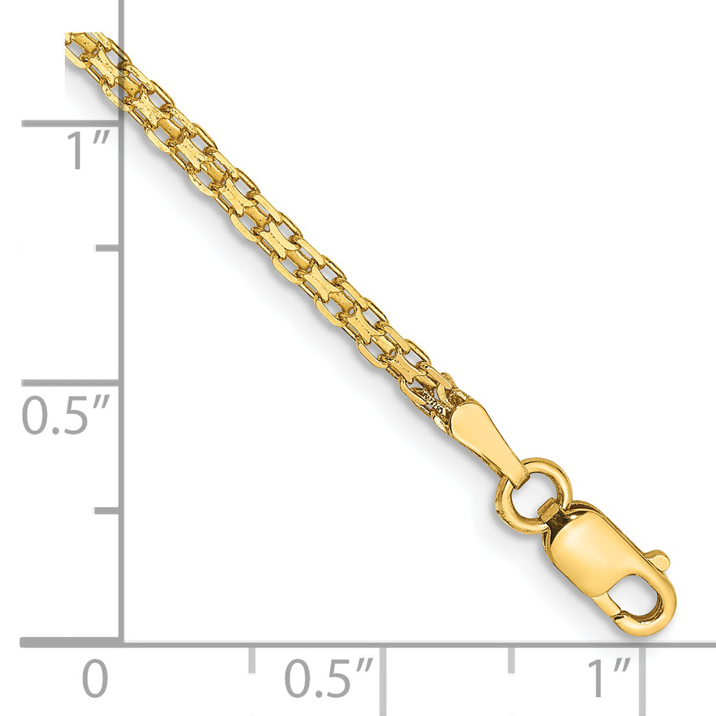 14k 1.8mm Lightweight Flat Bismark Chain Anklet