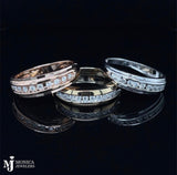 Alianza de boda con diamantes de 10 quilates para hombre