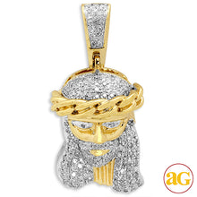 Cargar imagen en el visor de la galería, 10KY 0.33CTW DIAMOND MIAMI CUBAN JESUS PENDANT