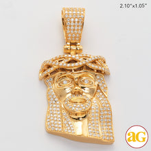 Cargar imagen en el visor de la galería, 14KY 2.65CTW DIAMOND JESUS PENDANT