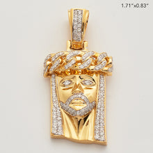 Cargar imagen en el visor de la galería, 14KY 1.25CTW DIAMOND MIAMI CUBAN JESUS PENDANT