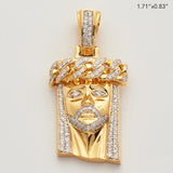 14KY 1.25CTW DIAMOND MIAMI CUBAN JESUS PENDANT