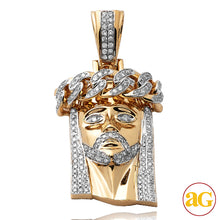 Cargar imagen en el visor de la galería, 14KY 1.90CTW DIAMOND MIAMI CUBAN JESUS PENDANT