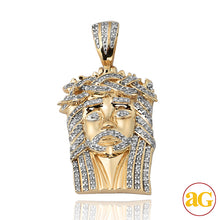 Cargar imagen en el visor de la galería, 10KY 0.40CTW DIAMOND JESUS PENDANT