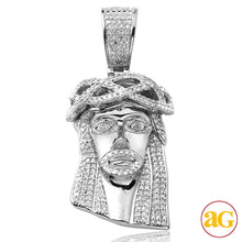 Cargar imagen en el visor de la galería, 10KW 0.50CTW DIAMOND JESUS PENDANT [ROUNDED BAIL]