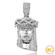 Cargar imagen en el visor de la galería, 10KW 0.50CTW DIAMOND JESUS PENDANT [SQUARE BAIL]