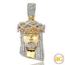 Cargar imagen en el visor de la galería, 10KY 0.50CTW DIAMOND JESUS PENDANT [SQUARE BAIL]