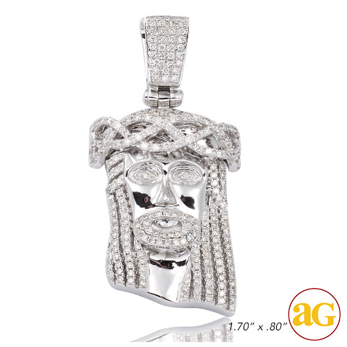 10KW 1.25CTW DIAMOND JESUS PENDANT [SQUARE BAIL]