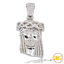 Cargar imagen en el visor de la galería, 10KW 1.25CTW DIAMOND JESUS PENDANT [SQUARE BAIL]