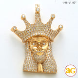 10KY 4.25CTW DIAMOND KING JESUS PENDANT