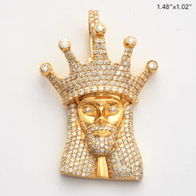 Cargar imagen en el visor de la galería, 10KY 2.00CTW DIAMOND KING JESUS PENDANT