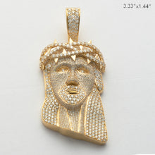 Load image into Gallery viewer, 10KY 16.00CTW DIAMOND JESUS HEAD PENDANT - FULL