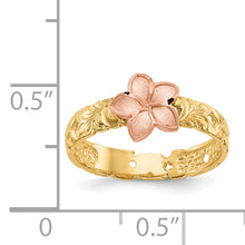 Load image into Gallery viewer, 14K Two Tone Plumeria Baby Ring