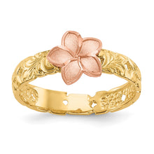 Load image into Gallery viewer, 14K Two Tone Plumeria Baby Ring