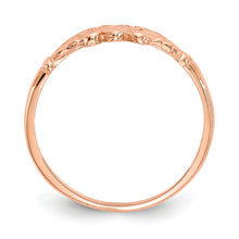 Cargar imagen en el visor de la galería, 14K Rose Gold Textured Mini Heart Baby Ring