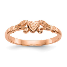 Cargar imagen en el visor de la galería, 14K Rose Gold Textured Mini Heart Baby Ring