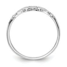 Cargar imagen en el visor de la galería, 14K White Gold Textured Mini Heart Baby Ring