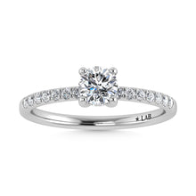 Cargar imagen en el visor de la galería, 14K White Gold Lab Grown Diamond 1 1/10 Ct.Tw. Round Shape Engagement Ring