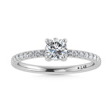 14K White Gold Lab Grown Diamond 1 1/10 Ct.Tw. Round Shape Engagement Ring