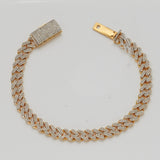 10KY 4.00CTW DIAMOND SQUARE MIAMI CUBAN BRACELET