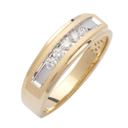 14KY+W 0.25CTW DIAMOND 5-STONE CHANNEL SET BAND