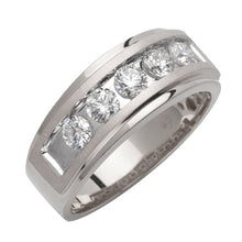 Load image into Gallery viewer, 14KW 1.15CTW DIAMOND 5-STONE CHANNEL SET MENS BAND