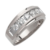 14KW 1.15CTW DIAMOND 5-STONE CHANNEL SET MENS BAND