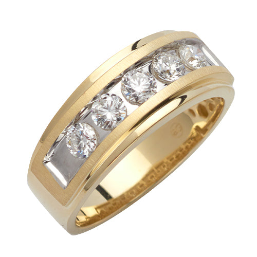 14KY+W 1.15CTW DIAMOND 5-STONE CHANNEL SET BAND