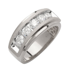 Load image into Gallery viewer, 14KW 1.65CTW DIAMOND 5-STONE CHANNEL SET MENS BAND