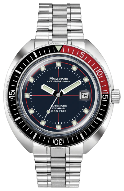 BULOVA DEVIL DIVER RED/BLUE Oceanographer Automatic 98b320