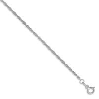 14k White Gold 1.4mm Singapore Chain Anklet