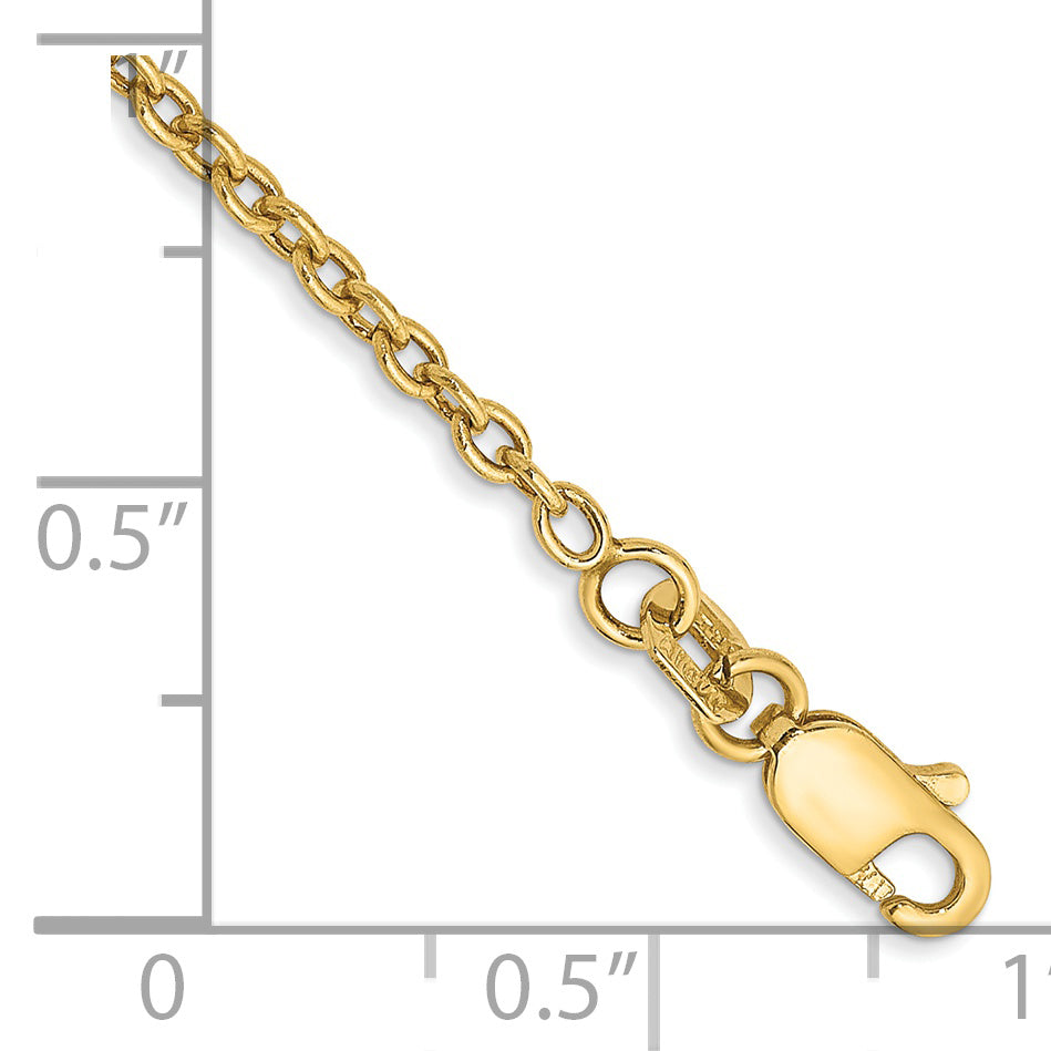 14k 1.8mm Forzantine Cable Chain Anklet