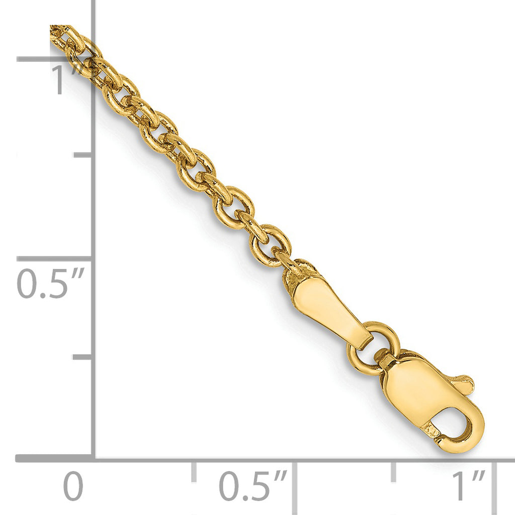 14k 2.2mm Forzantine Cable Chain Anklet