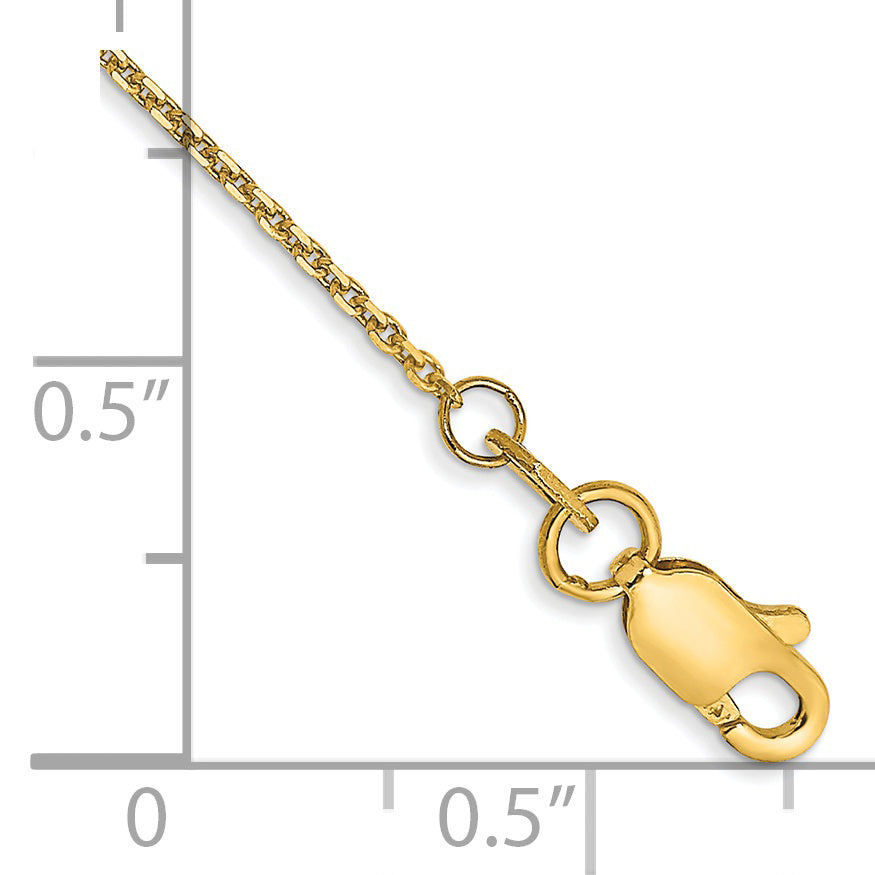 14k .95mm D/C Cable Chain Anklet