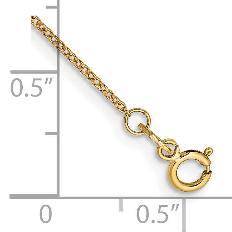 14k .9mm Cable with Spring Ring Clasp Chain Anklet