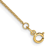 14k .9mm Cable with Spring Ring Clasp Chain Anklet