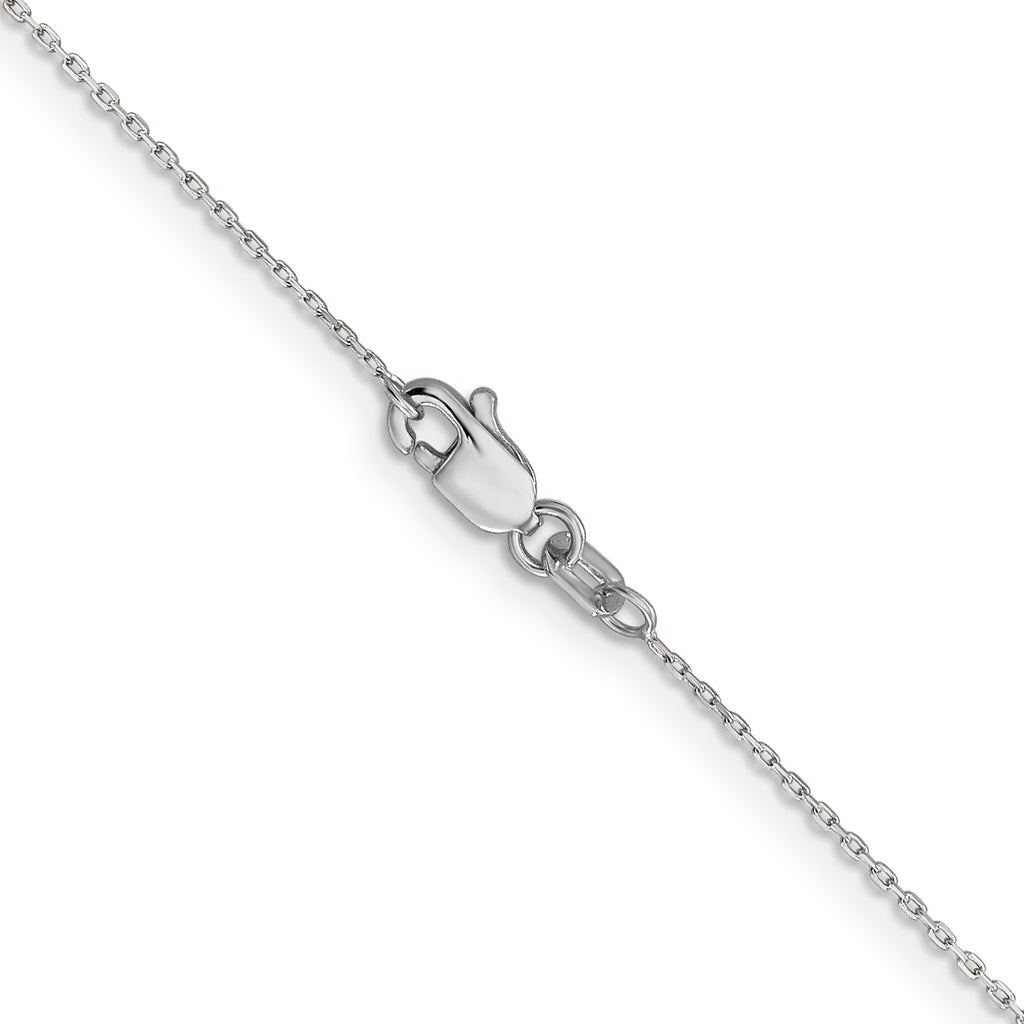 14k WG .8mm D/C Cable with Lobster Clasp Chain