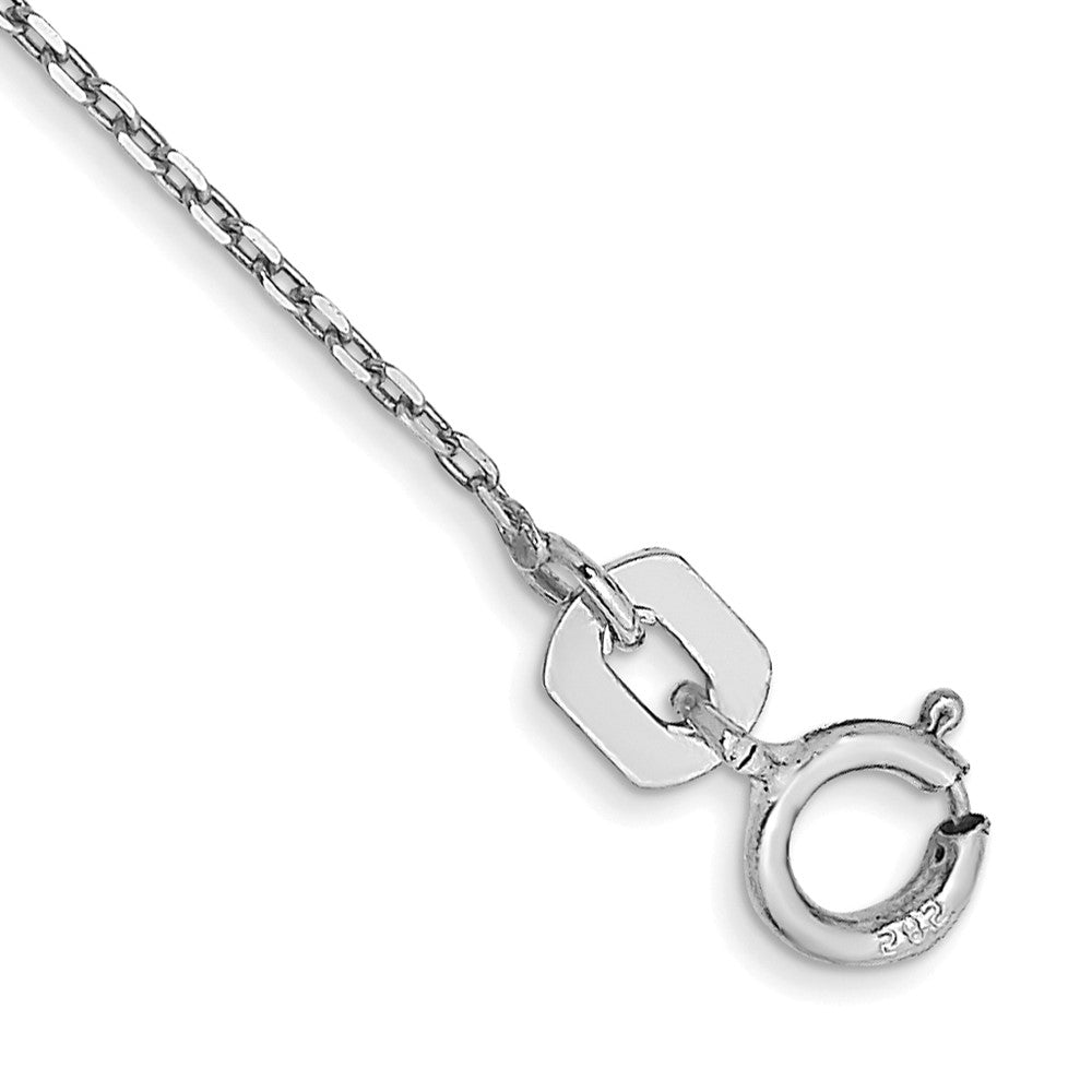 14k WG .8mm D/C Cable with Spring Ring Clasp Chain Anklet