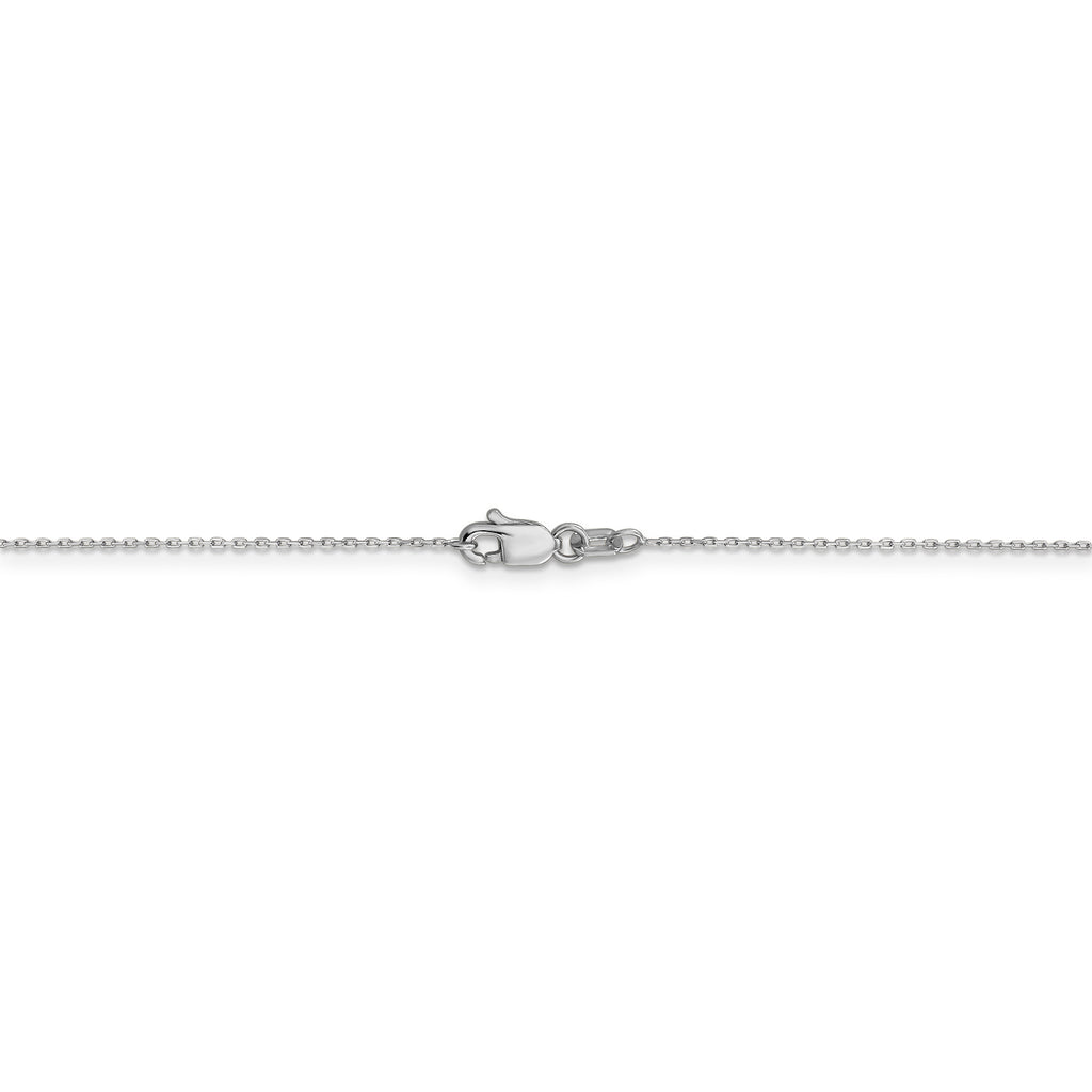 14k WG .8mm D/C Cable with Lobster Clasp Chain