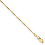 14k 1.2mm D/C Beaded Chain Anklet