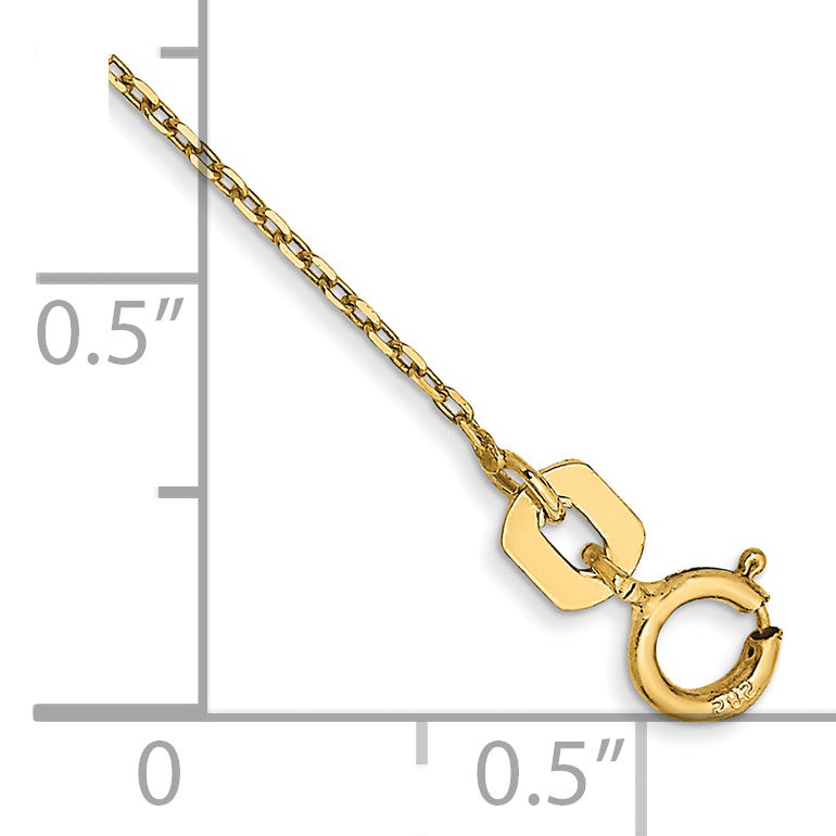 14k .8mm D/C Cable with Spring Ring Clasp Chain Anklet