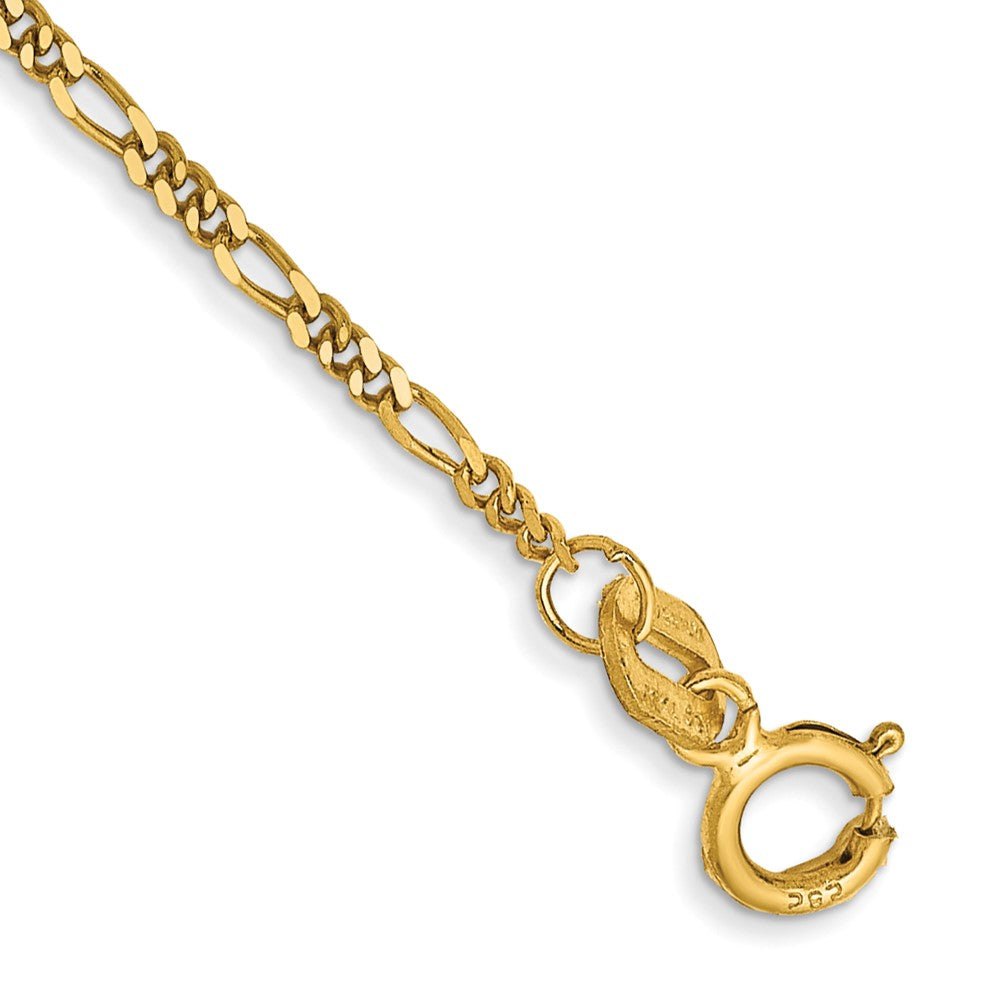 14k 1.25mm Flat Figaro Chain Anklet